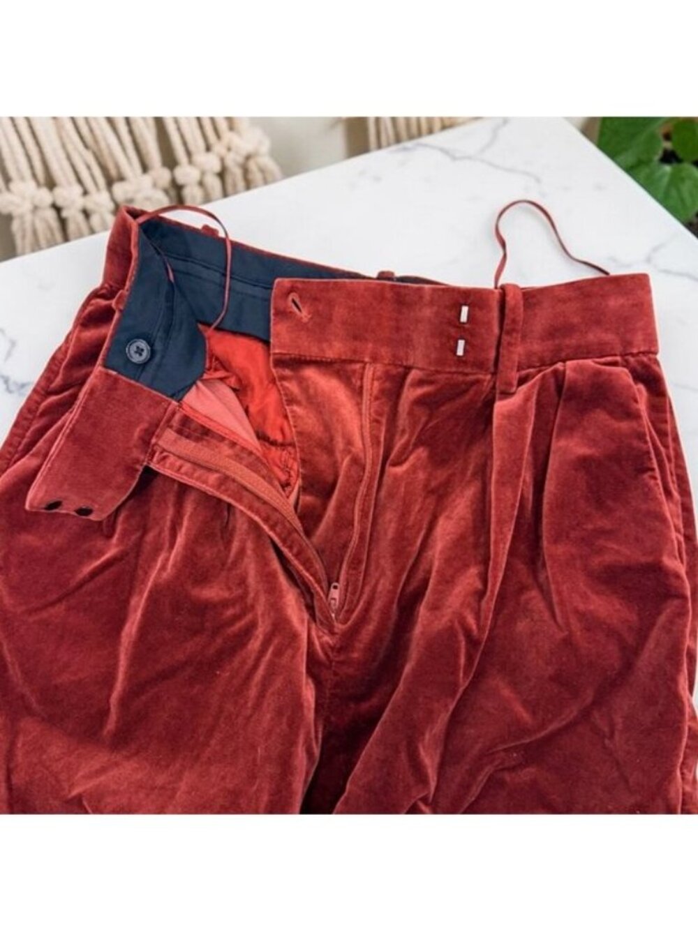 Banana Republic Veluro Relaxed High Waist Ultra Wide Velvet Pants Size 2 Short - Picture 3 of 16